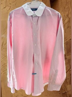 Polo by Ralph Lauren Men’s Pink Dress Shirt with White Contrast Collar
XXL